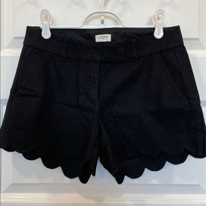Adorable black scalloped J Crew shorts! Size 0. EUC!